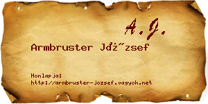 Armbruster József névjegykártya